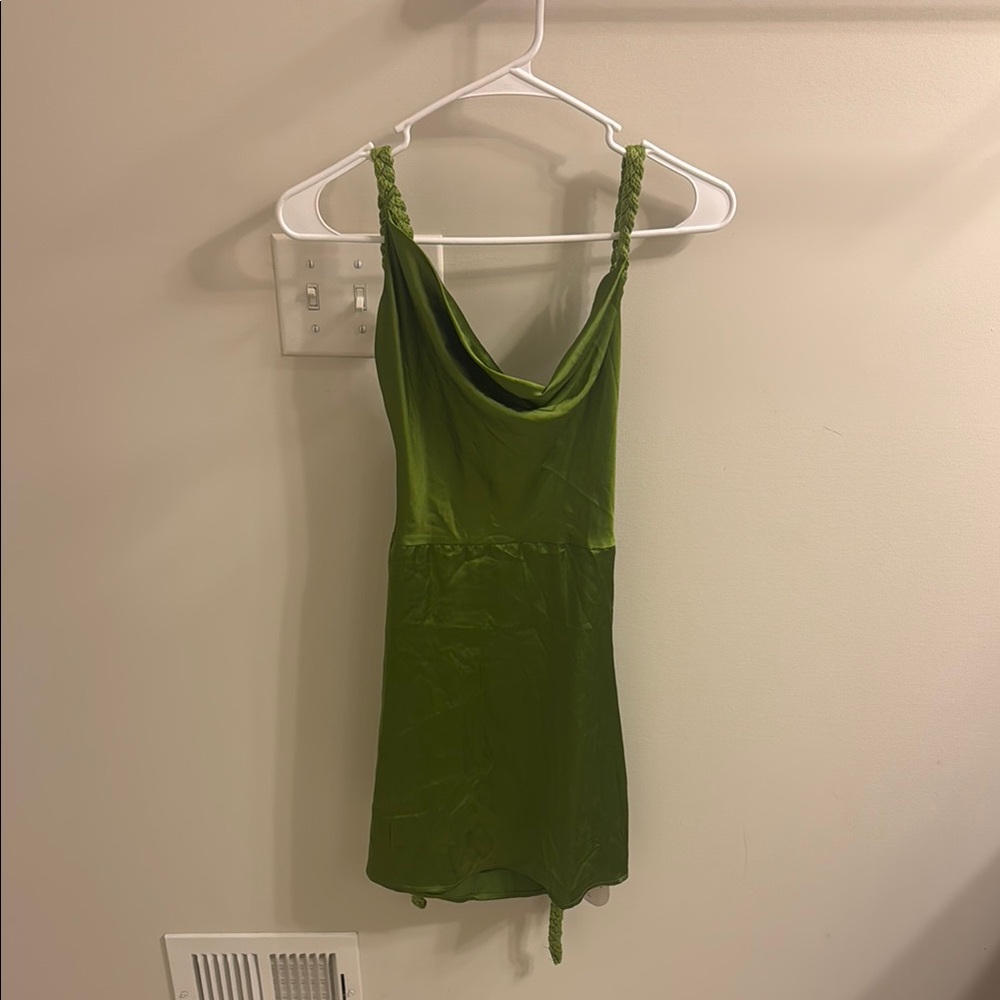 SHEIN Green Draped Mini Dress